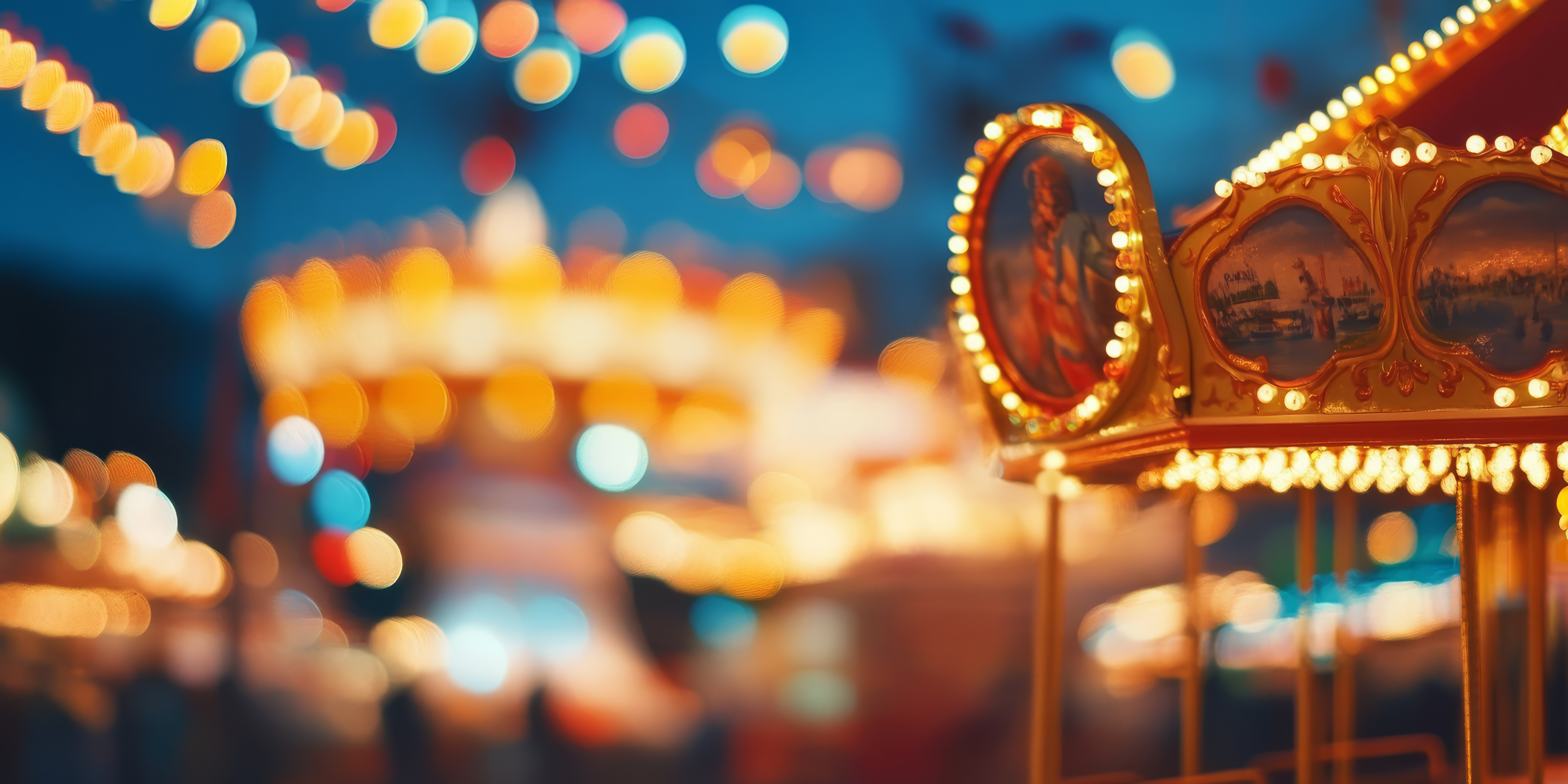 vecteezy_a-wonderfully-blurred-image-beautifully-capturing-the_49858092.jpg An Enchanting Evening Spent Enjoying the Beautiful and Colorful Amusement Park Carousel